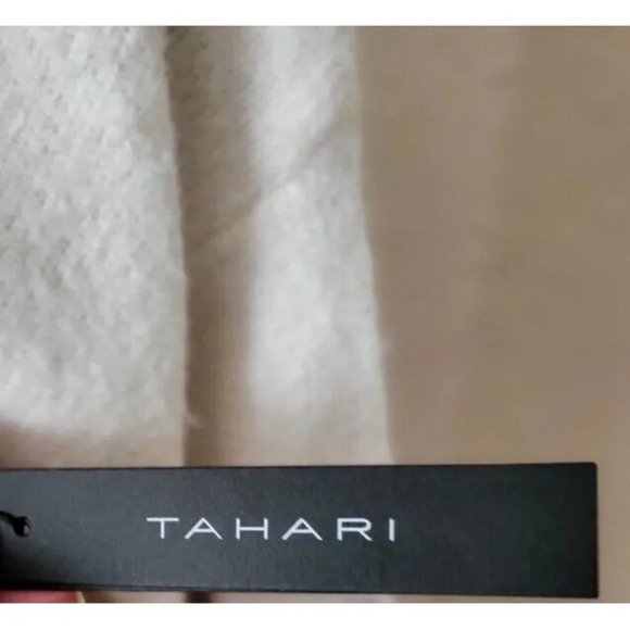 TAHARI Cream Multi Long Sleeve Turtleneck long sleeve Dress size L - Picture 8 of 9